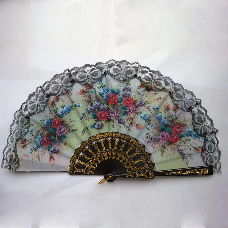 Lace Edge Dancing Props Multi Colors Spanish Style Hand Held