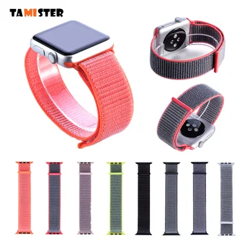 

TAMISTER Nylon Watch Band For Apple Watch Sport Velcro Easy Adjustment Watch For iWatch Series 1/2/3/4 Bracelet Accessories
