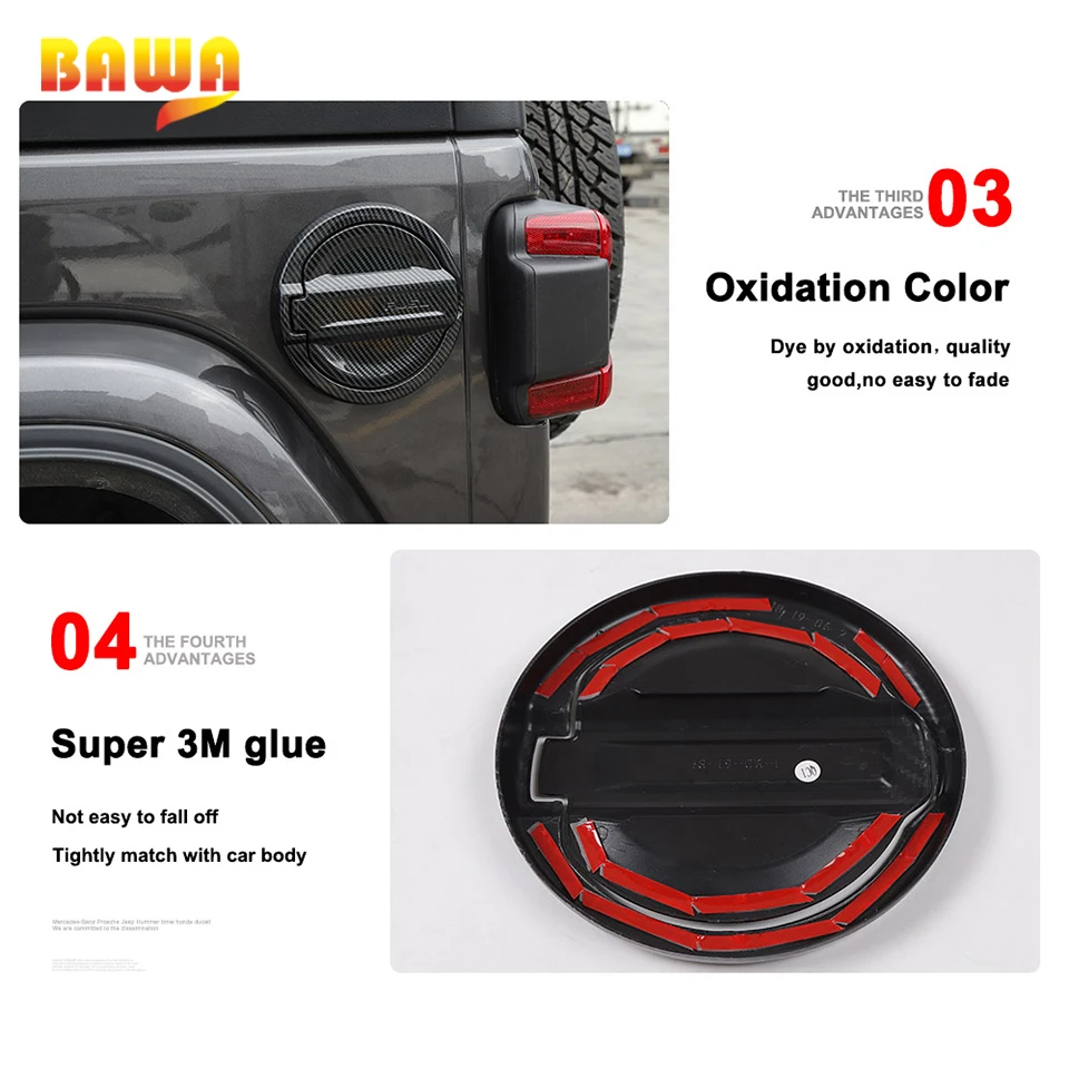 Крышки бака BAWA для Jeep Wrangler JL 2018 ABS крышка топливного наклейки jl аксессуары|Крышки
