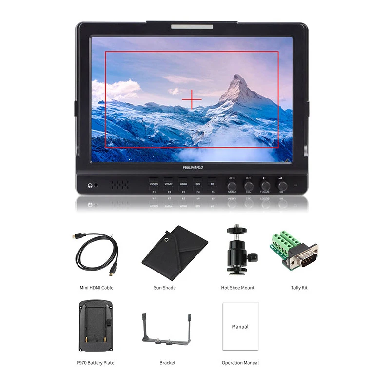 Напольный монитор Feelworld FW1018SPV1 10 1 дюйма с гистограммой IPS 3G SDI HDMI фотостудийная