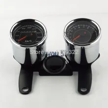 Неопределенный Универсальный спидометр для мотоцикла одометр 12 В мотоцикл двойной измеритель скорости с Светодиодный индикатор спидометр для мотоцикла