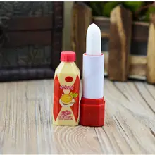 Fashion Women Nutritious Lip Balm Creative Coke Bottle Fruit Plaid Lipstick Cosmetics Make Up Pomade For
