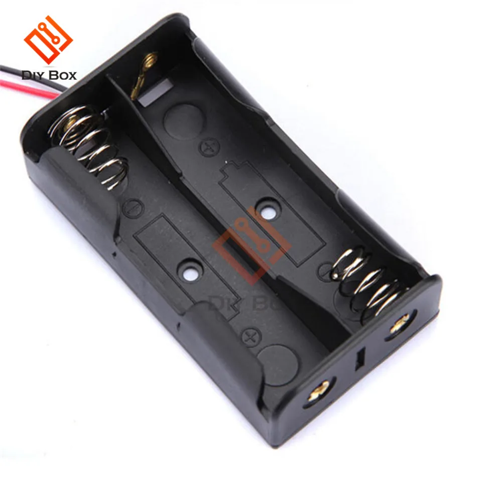 

5PCS Plastic Battery Case Storage Box Holder with Wire Leads for 2 X AA 3.0V 2AA