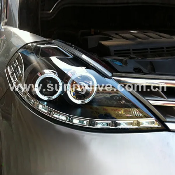 2008 2010 Año Para NISSAN Tiida LED Angel Eyes Faros Bi