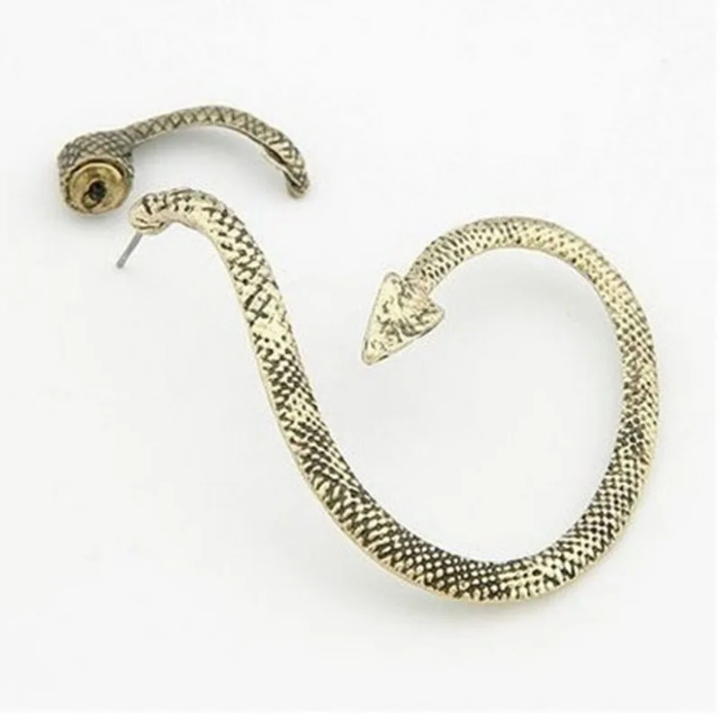 

European and American retro earring style exaggerated punk style winding snake ear nail earrings ear hang