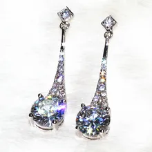 Мода Журнал серьги для невесты булавки& иглы цинковый сплав AAA циркон, 26 камень зерна ALW1863