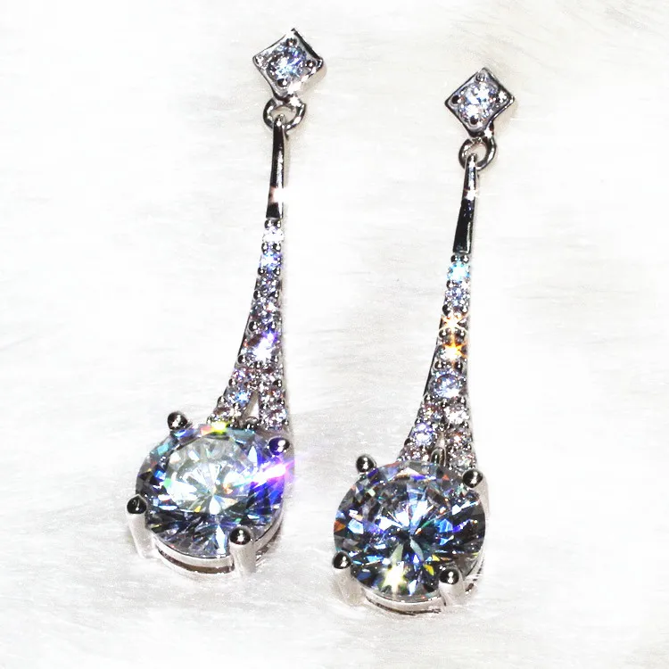 

Fashion magazine a bride Earrings pins & needles Zinc Alloy AAA zircon,26 stone grain ALW1863