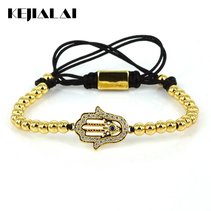Bracciale Portafortuna Hamsa Con Occhio Di Allah – Perline Blu E Cristelli, Gioiello Da Israele