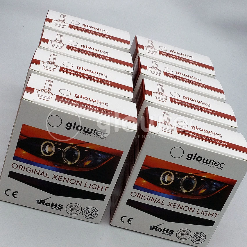 Glowtec 2 шт. D2S Ксеноновые 55 Вт лампы для автомобильных фар Chylay бренд высокого качества HID лампы с металлическим кронштейном защиты 4300k 6000k