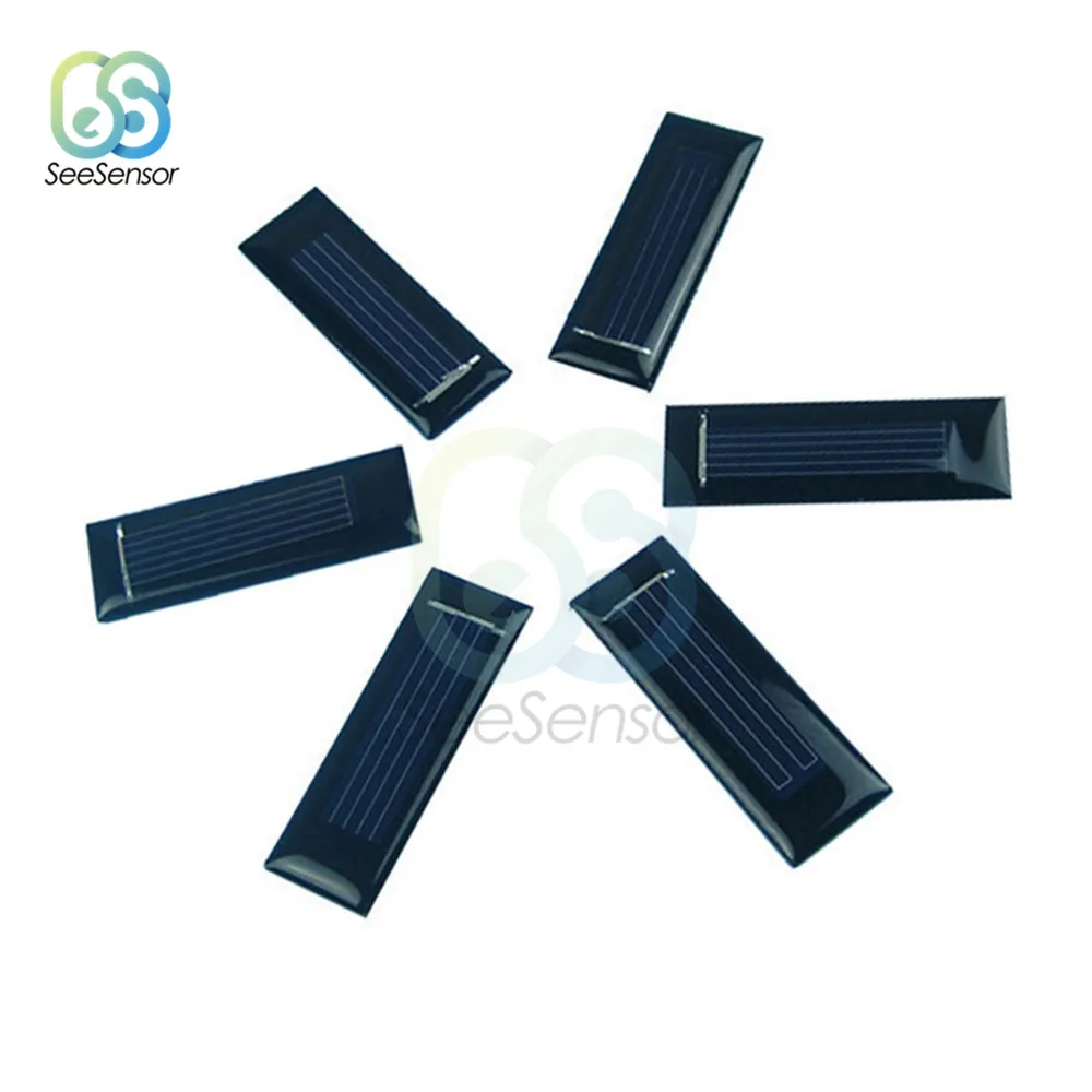 5 шт. мини солнечная панель 0,5 В 100мА солнечные элементы фотоэлектрическая панель s модуль солнечного питания зарядное устройство DIY 53*18*2,5 мм