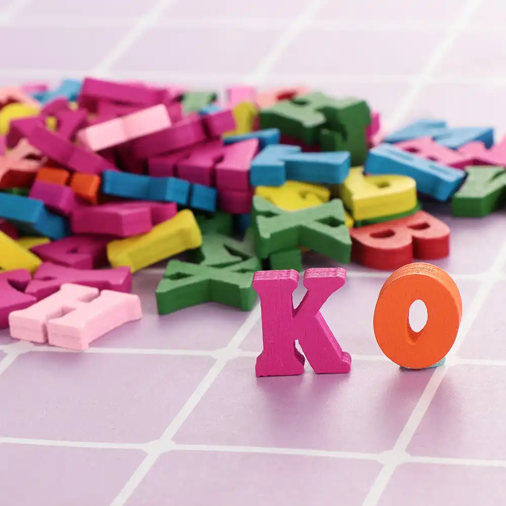 100Pcs/pack Wooden Letters Colorful Wooden Alphabet Wall ...