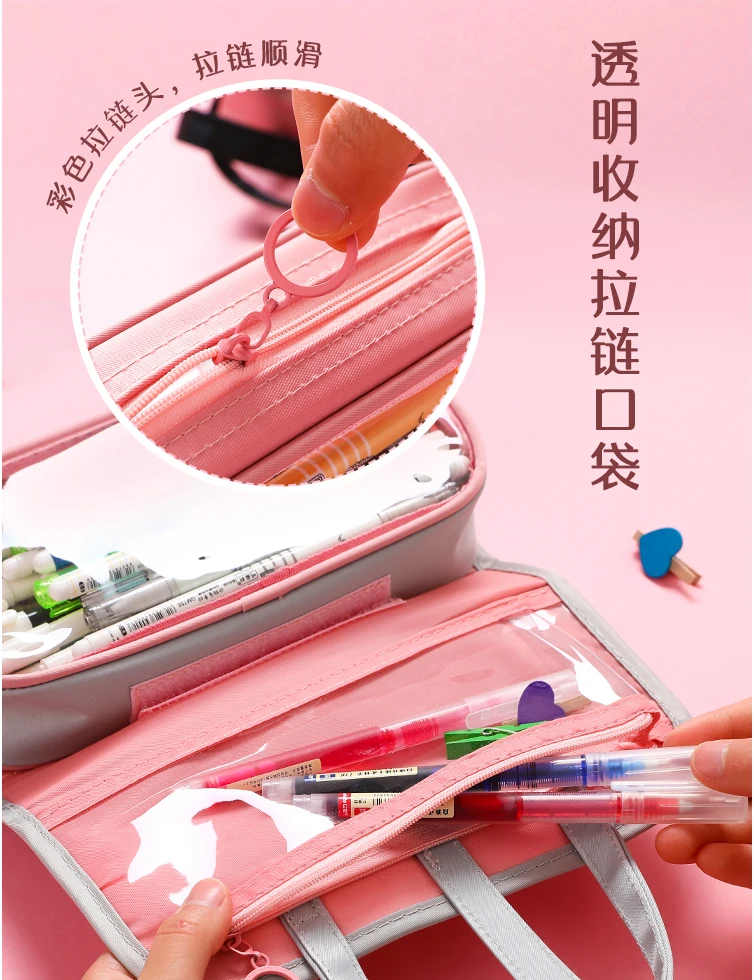 Multifunctional Pencil bag Waterproof oxford choth Detachable Pen bag For School pencil Case Cosmetic case etui wash bag
