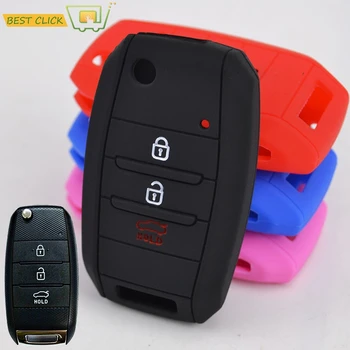 

3 4 Button Silicone Key Cover Case Fob Fit For Kia Sportage Cerato Optima k5 Rio Carens Rando Ceed Picanto k2 Soul Sorento Ski