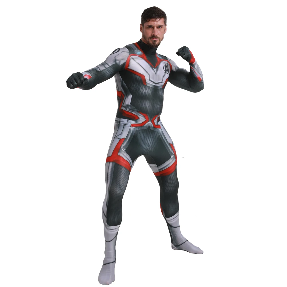 2019 High Quality Movie Avengers Endgame Quantum Realm Cosplay Costume Superhero Captain Marvel Zentai Bodysuit Suit Jumpsuits