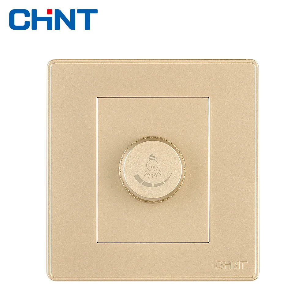 

CHINT Knob Switch Wall Switch Socket NEW2D Light Champagne Gold Dimmer Switch Socket