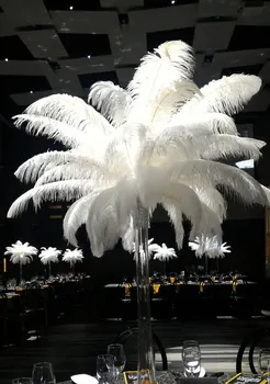 

New !100pcs 30-35cm/12-14 inches white ostrich feathers natural ostrich feather plume for Wedding table Decorations