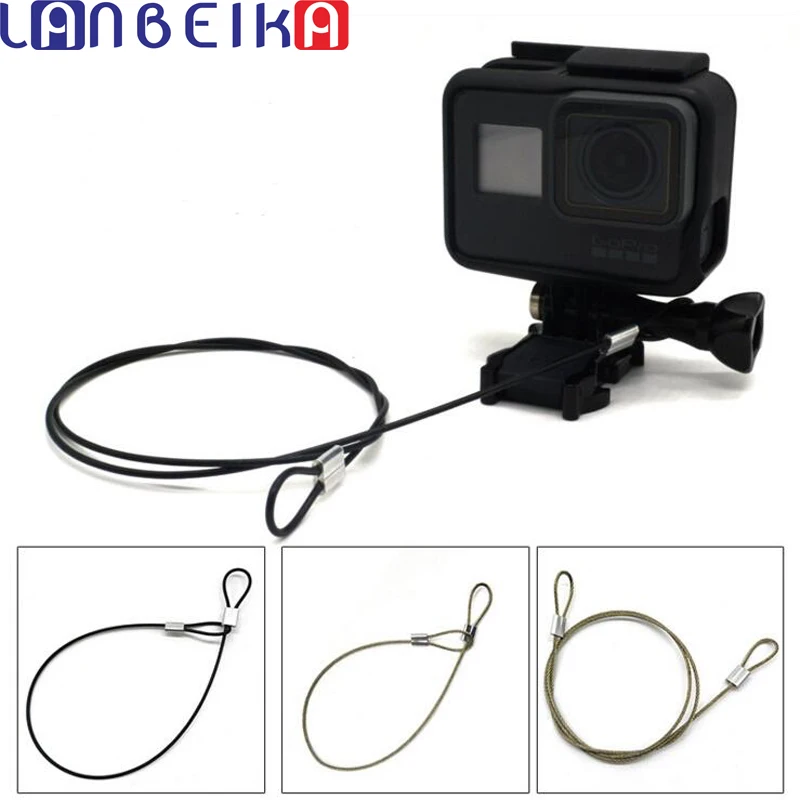 LANBEIKA нержавеющая сталь безопасность 60 см трос ремешок для GoPro Hero 9 8 7 6 5 4 SJCAM SJ4000 SJ5000