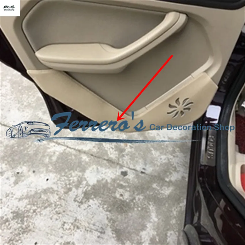 

Free shipping 4pcs/lot PU leather car stickers car accessories door protection kick cover for 2008 - 2011 FORD FOCUS 2 MK2