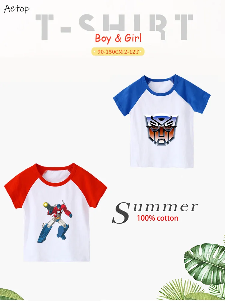 

Boys or Girls transformer Cartoon Printed T Shirt Children Great Casual Short Sleeve Tops Kids Cute T-Shirt Baby Tees