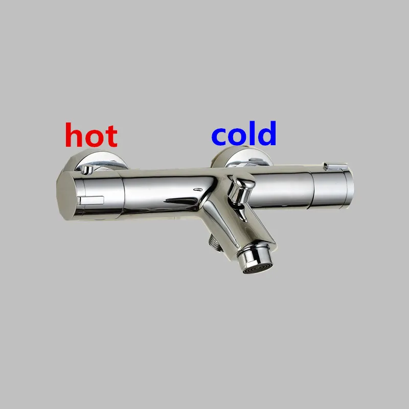 Термостатический кран-смеситель для ванной и душа смеситель для холодной и горячей воды короткий нос двойная ручка смеситель клапан, настенный водопроводный кран