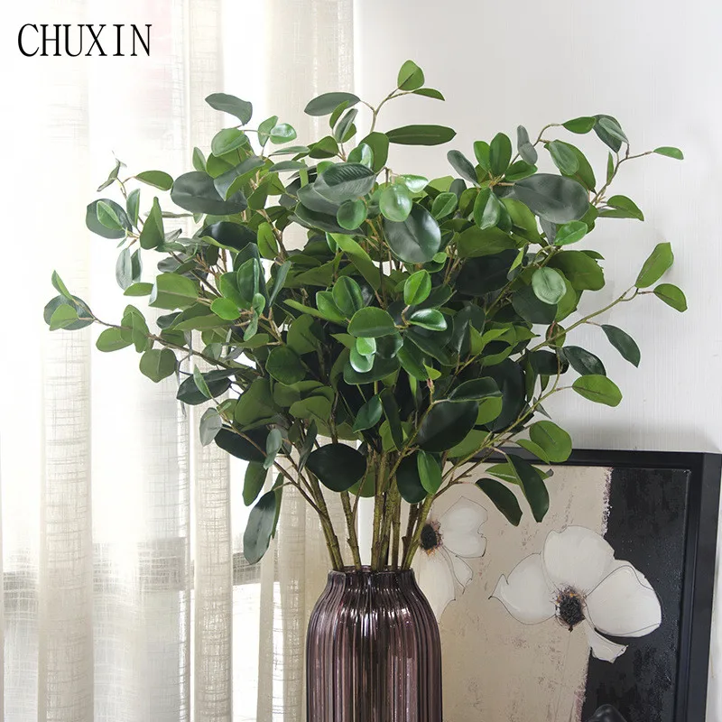 

Spring Artificial Fake flowers & Plants Green Feel the leaves of ficus For Home Table Room Party Wedding Decoration accessories