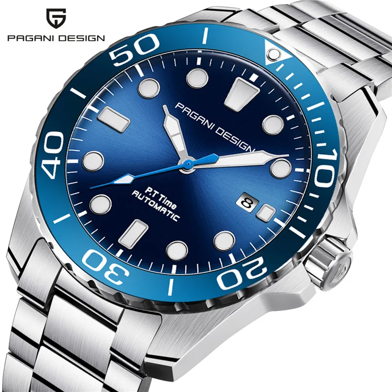 

PAGANI Design Men Luxury Watches Automatic Blue Watch Men Stainless Steel Waterproof Business Sport Mechanical Wristwatch Clock