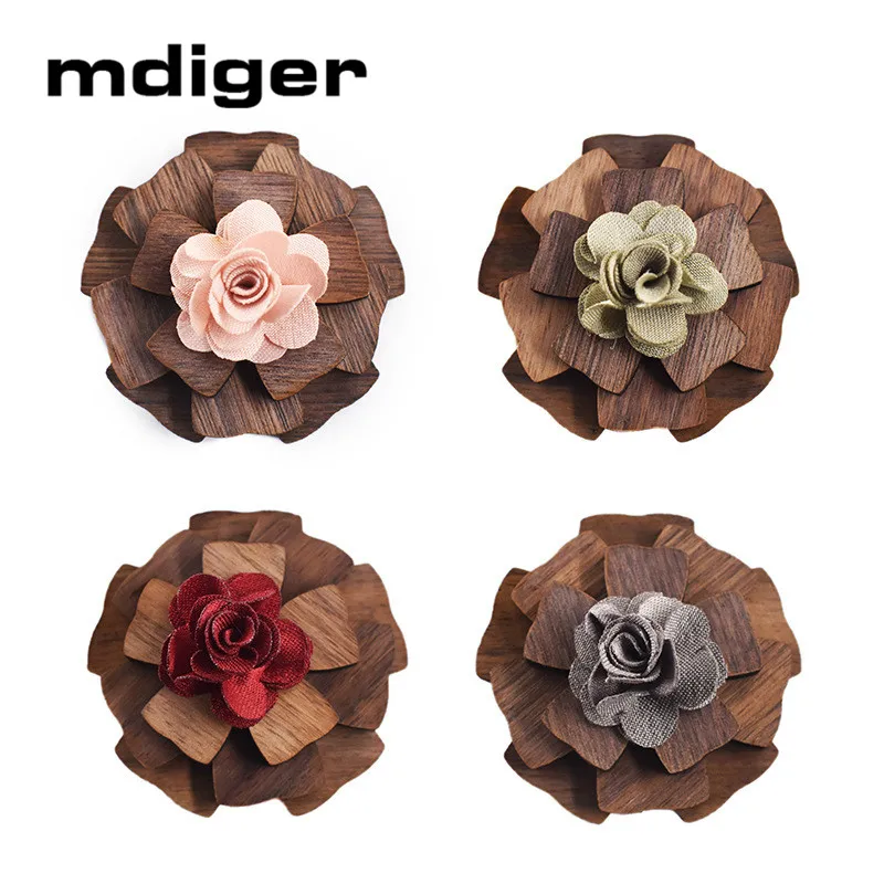 

Handmade Wood Flower Lapel Pin Mens Vintage Lapel Pin Brooch Pin For Men Wedding Party Suit Decoration Boutonniere