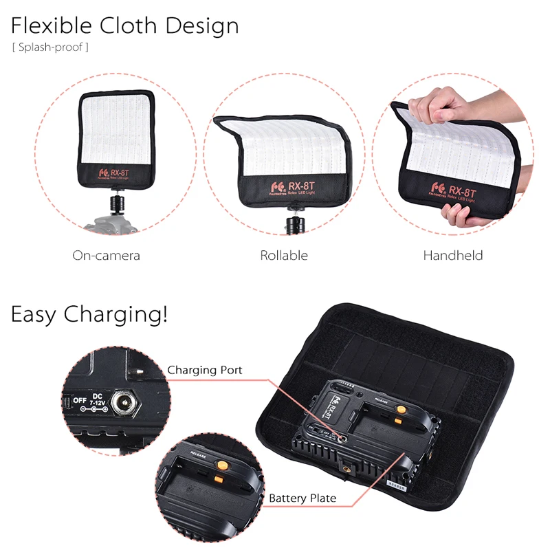Falcon Eyes RX 8T 18W 5600K LED Fotografia Light ing Mini Day светильник Video Portable Flexible For Shoot|Фотографическое
