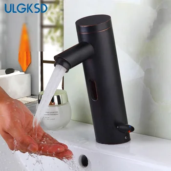 

ULGKSD Basin Faucet Oil Rubbed Bronze Free Sensor Faucets Hot Cold Automatic Hand Touch Mixer Tap Para Bathroom