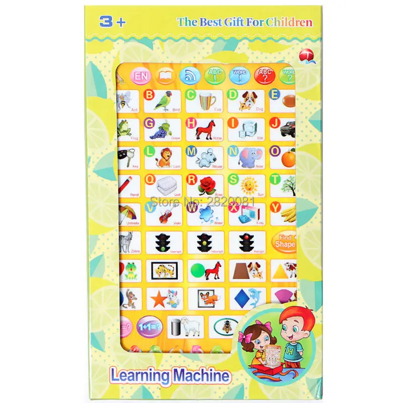 Английский язык многофункциональный планшетный компьютер игрушка обучения слово+ письмо+ Форма+ Номер ребенком Образование головоломки y-площадку игрушки