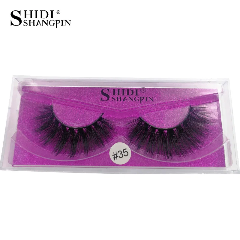 

SHIDISHANGPIN 1 Pair False Eyelashes Handmade 3D Mink Lashes Makeup Eyelash Extension Bigeye Long Fake Eye Lashes Cilios #35-36P