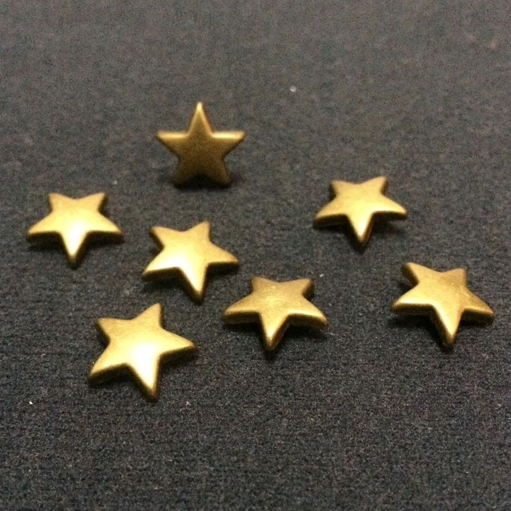 

100PCS 11MM Bronze Star Studs Punk Spike Studs Spots Fashion Rivet DIY Bags Belt Shoes Wallet Craft Fit For DIY Shipping Free