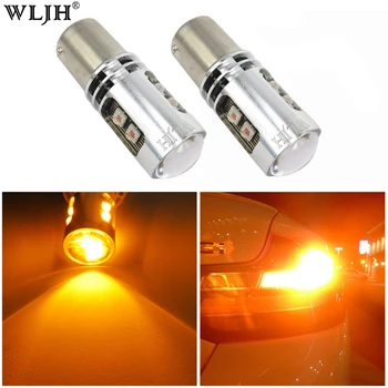 

WLJH Canbus Error Free Ba15S P21W 1156 7506 / Bau15S Py21W 7507 Led Bulb 1200 Lumens Turn Signal Light Lamp Amber Yellow 12V 24V