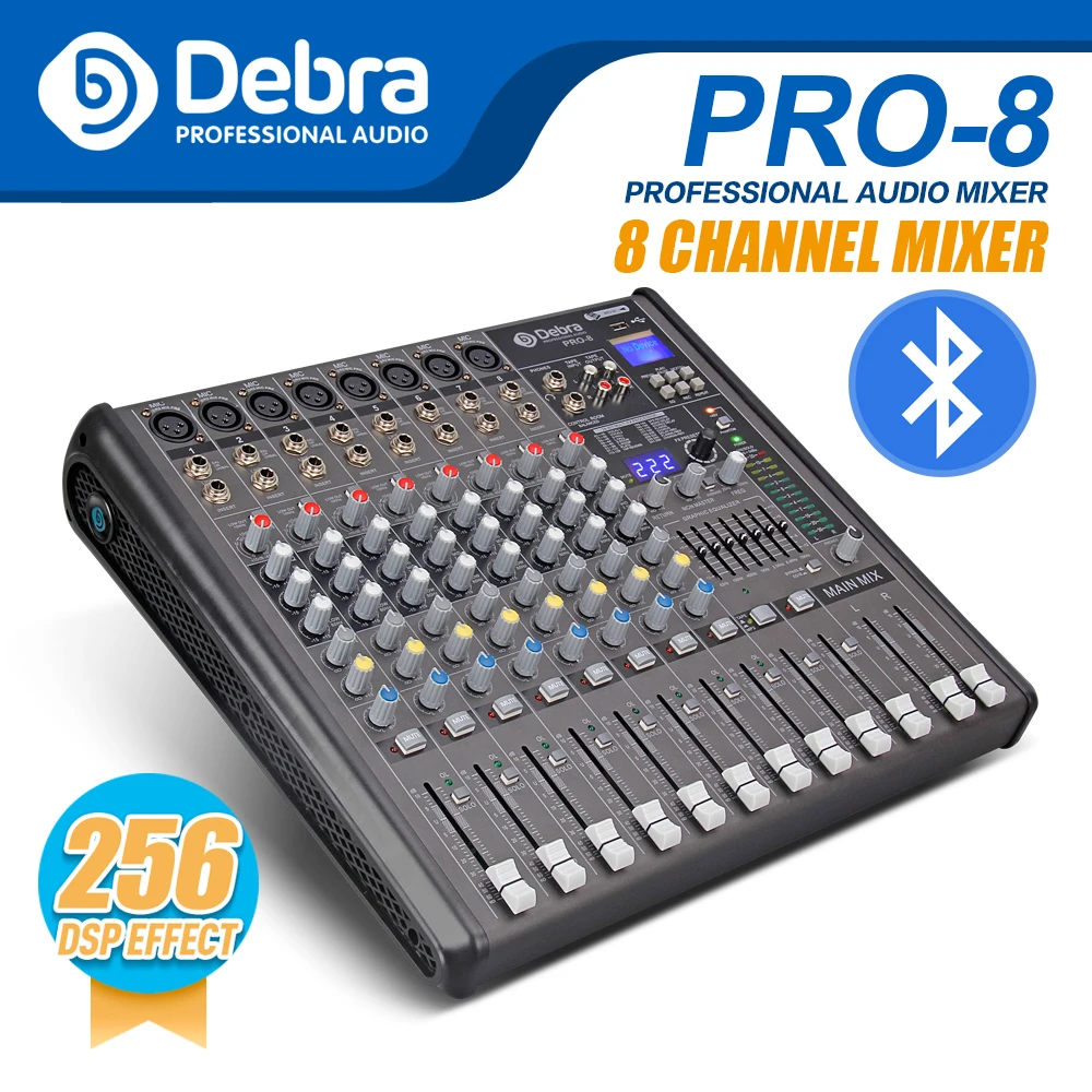 Debra Audio PRO 8 каналов с 256 DSP звуковыми эффектами студийный миксер аудио для