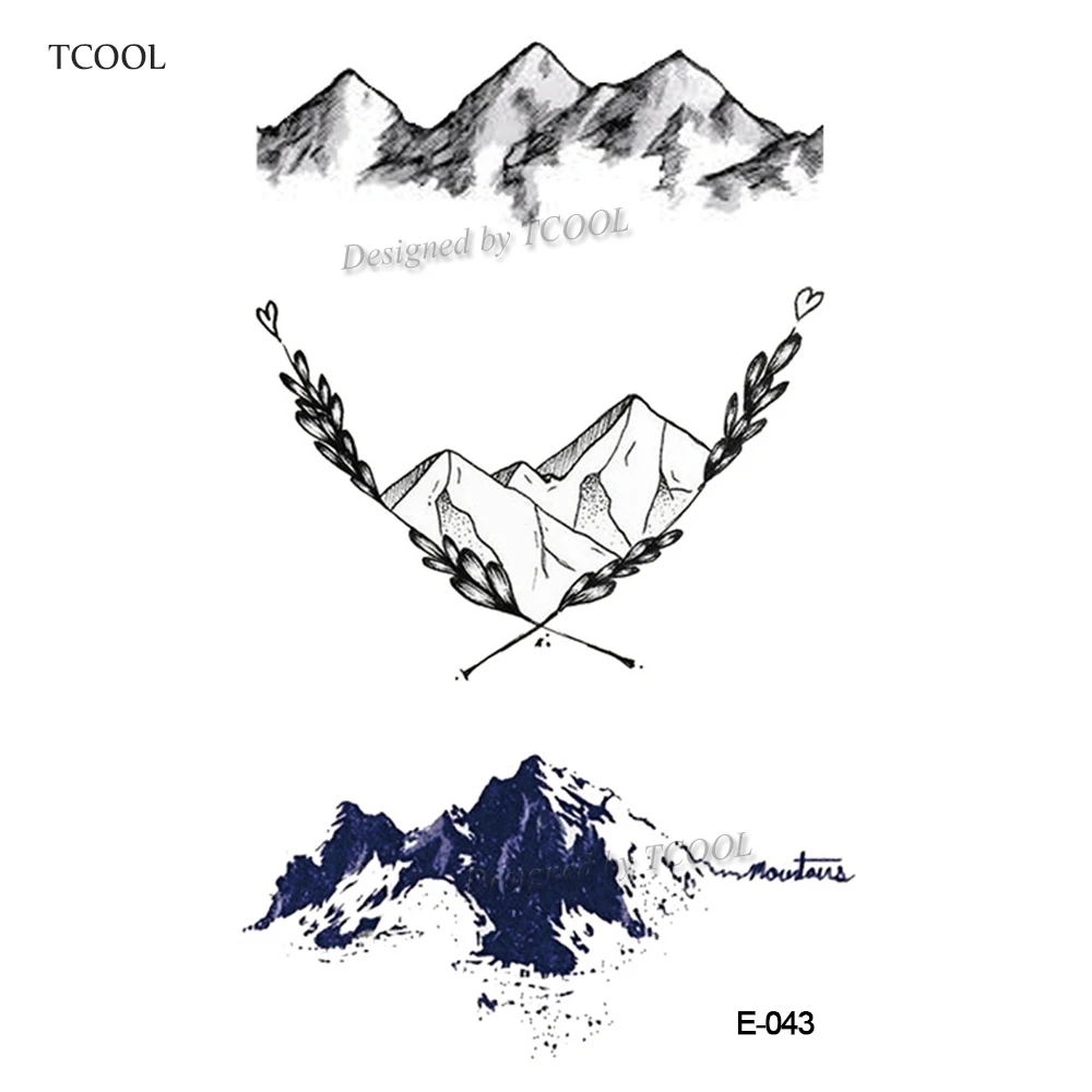HXMAN горный Временные татуировки наклейка планета татуировки для женщин Мода сексуальный боди-арт водонепроницаемый рука поддельные татуировки 9,8X6 см E-043 - Цвет: E 043