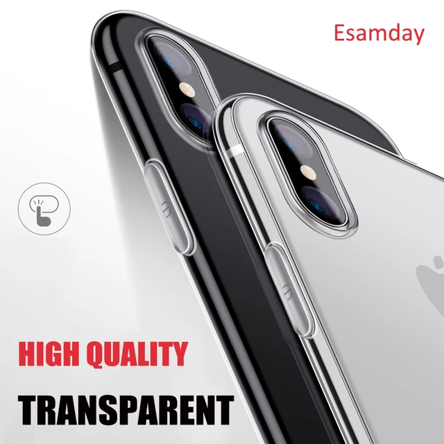 US $1.08 Luxury Thin Soft Transparent TPU Case For iPhone X XS MAX 8 8 Plus 7 Silicone Cover For iPhone 6 6 