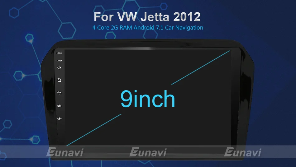 Perfect Eunavi Quad Core 2G RAM 32G ROM Android 7.1 2 din Car Radio GPS Navi For VW Skoda Magotan POLO PASSAT Golf 7 Jetta Super Octavia 13