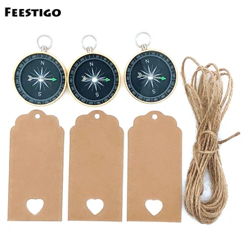 

FEESTIGO 12set Wedding Gifts for Guests Wedding Souvenirs Decoration Compass+Tags Party Favors Event Party Supplies