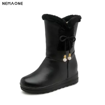 

NemaoNe Winter Boots Brand Quality Women Snow Boots fur insole Lady Warm Shoes Girl fashion flat boots