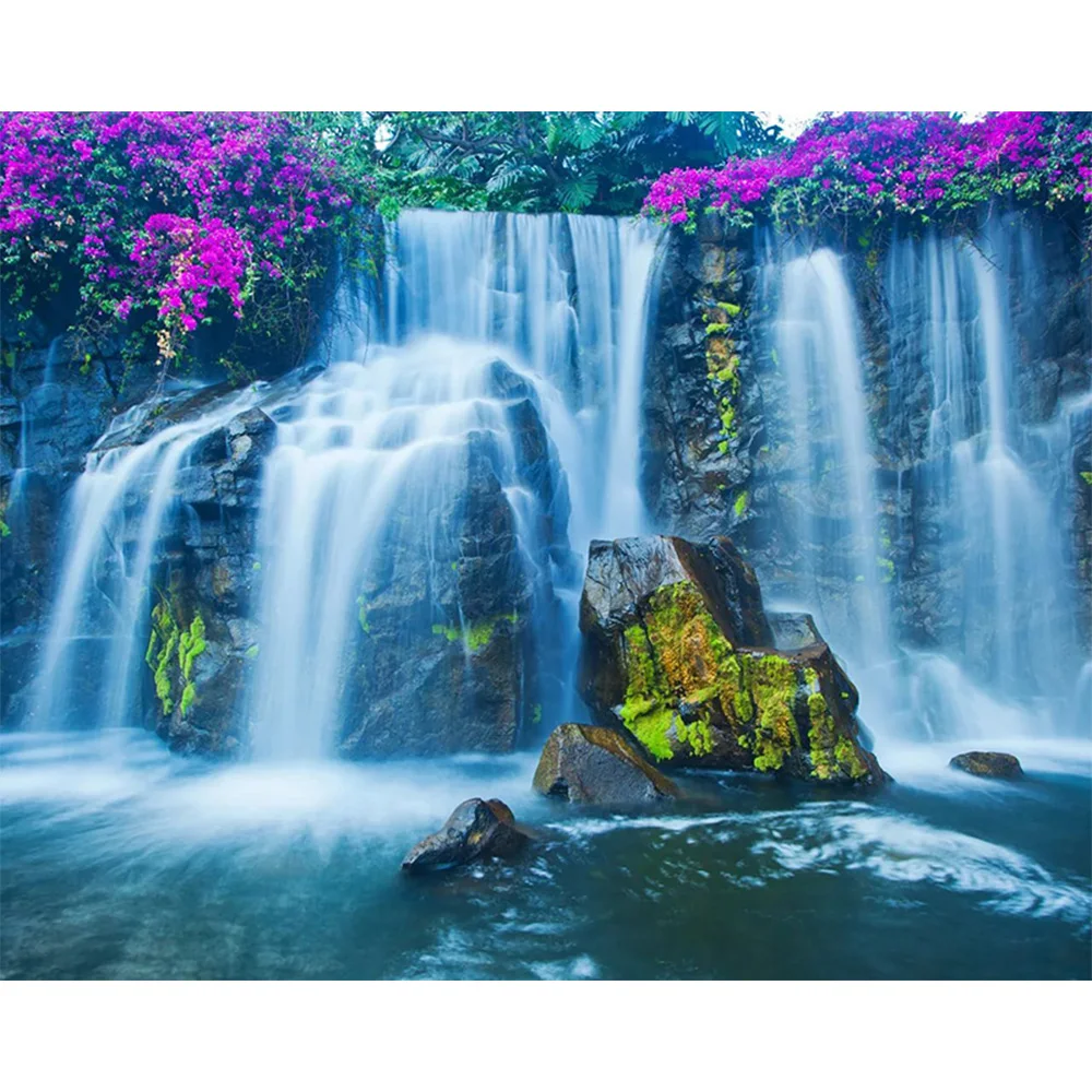 

Kai Ping Mei Park 5D DIY Diamond Embroidery Cross Stitch Kit Waterfall Picture Diamond Mosaic Painting Decorative Crafts YC151