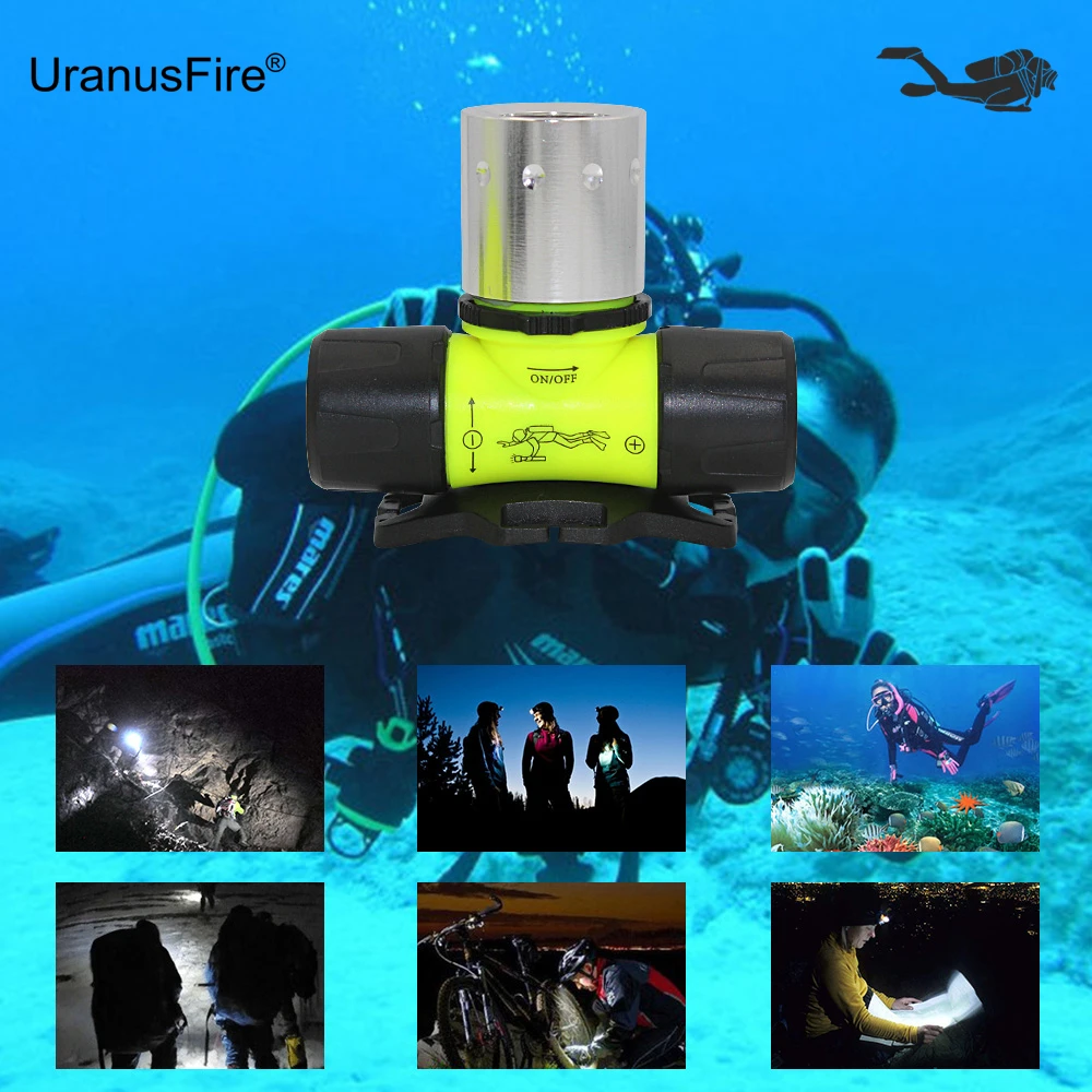 Налобный фонарь для дайвинга XM L T6 светодиодный подводный водонепроницаемый