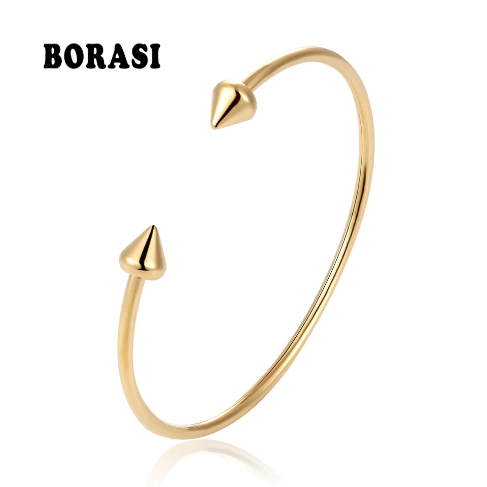 BOBASI Геометрическая треугольная подвеска, открытые браслеты и браслеты для женщин, золотые браслеты из нержавеющей стали, ювелирные изделия, свадебный подарок