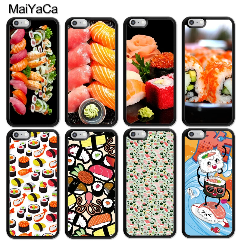 MaiYaCa Funny Japanese Sushi food Style Soft Rubber Skin Phone Cases