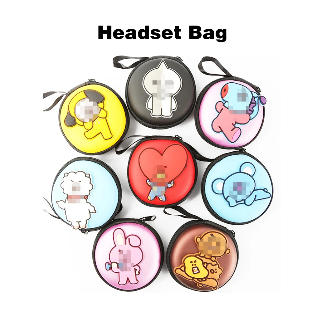 

Mini Portable Earphone Bag Coin Purse Cartoon Headphone USB Cable Case Storage Box Wallet Carrying Pouch Bag Earphone Accessory