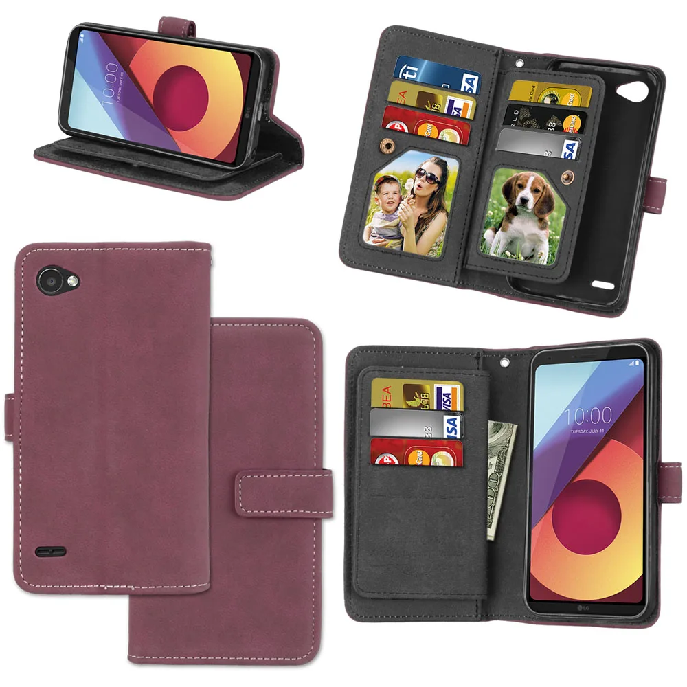 Модные кожаные сумки чехол для LG Q6 Q6a + M700 роскошный бумажник с откидной крышкой