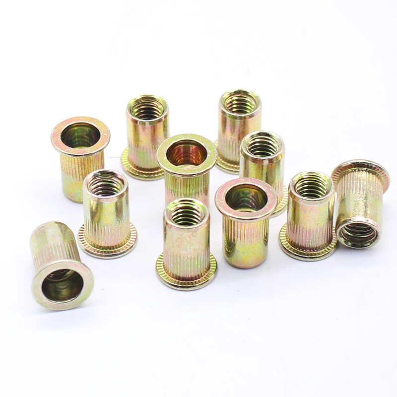 

200PCS M6 M8 M10 M12 Carbon Steel Galvanized Flat Head Rivet Nuts Multi Size Rivet Nuts Collocation