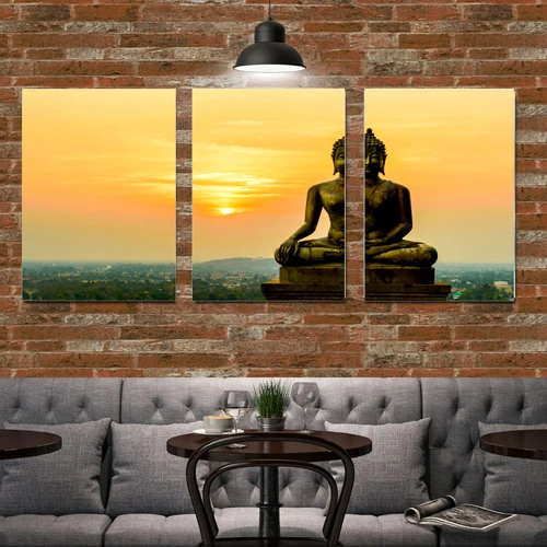 Best New 3 Pieces Abstract Canvas Printing Buddhism Buddha Canvas Picture Cuadros Paintings Budda Canvas Art For Bed Room No framed