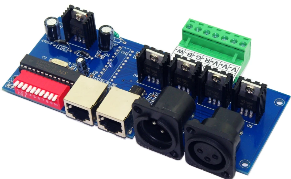 Бесплатная доставка контроллер DMX512 RGBW 4ch DMX 4Ch x 4A светодиодный декодер для