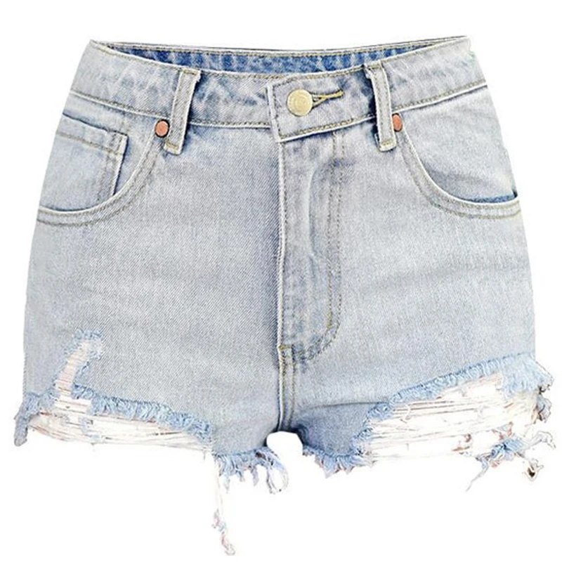 

2019 Summer Fashionable Biker Shorts Jeans Female Shorts High Waist Booty Ripped Jeans Woman Denim Shorts Women Black Plus Size