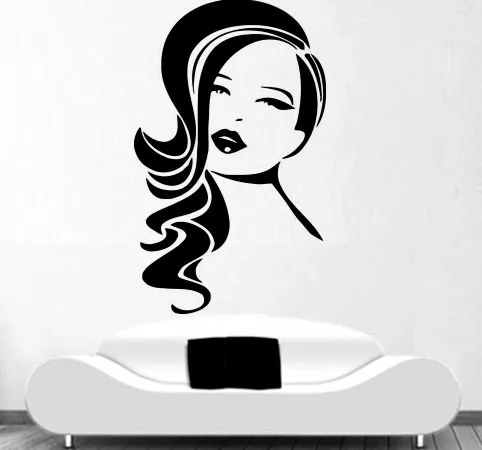 Hair Salon Vinyl Wall Decal Barbershop Beauty Salon Girl Hair Haircut
